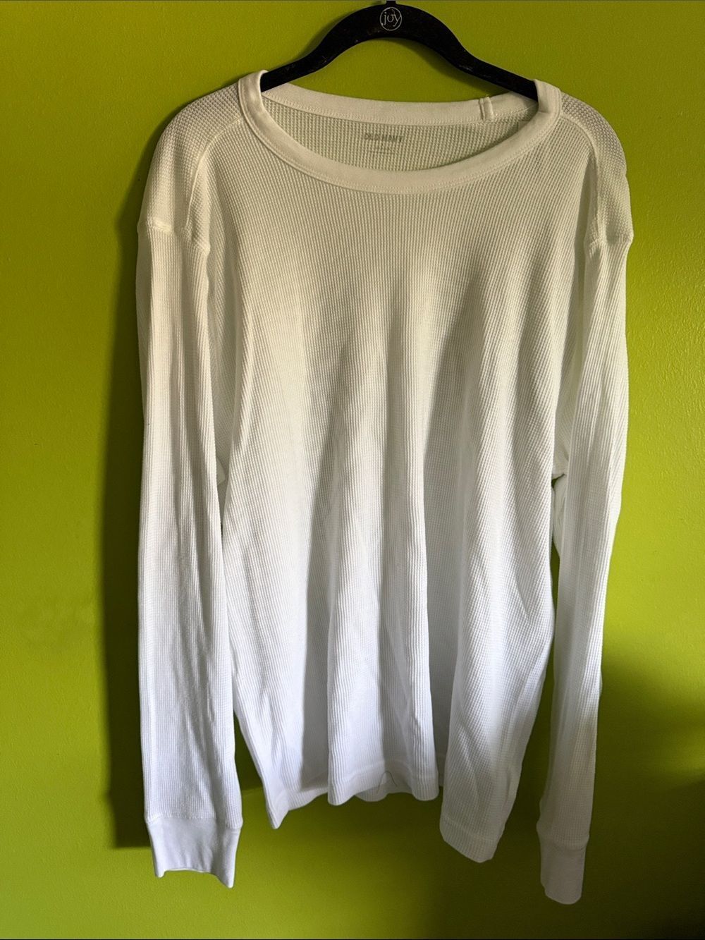NWT Old Navy White Waffle Knit Thermal Long Sleeve Top Shirt Size L